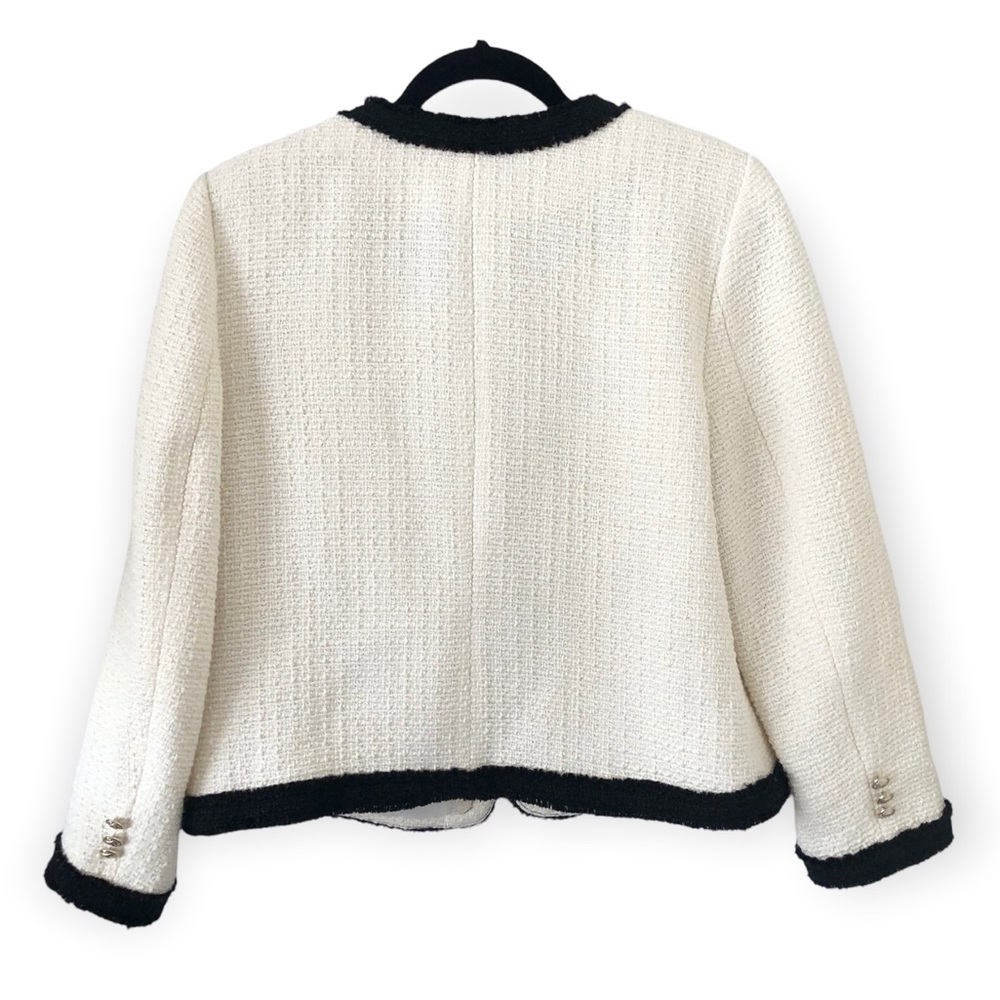 ❌SOLD❌H&M Classic Wool Blend White Tweed Jacket - Picture 6 of 13